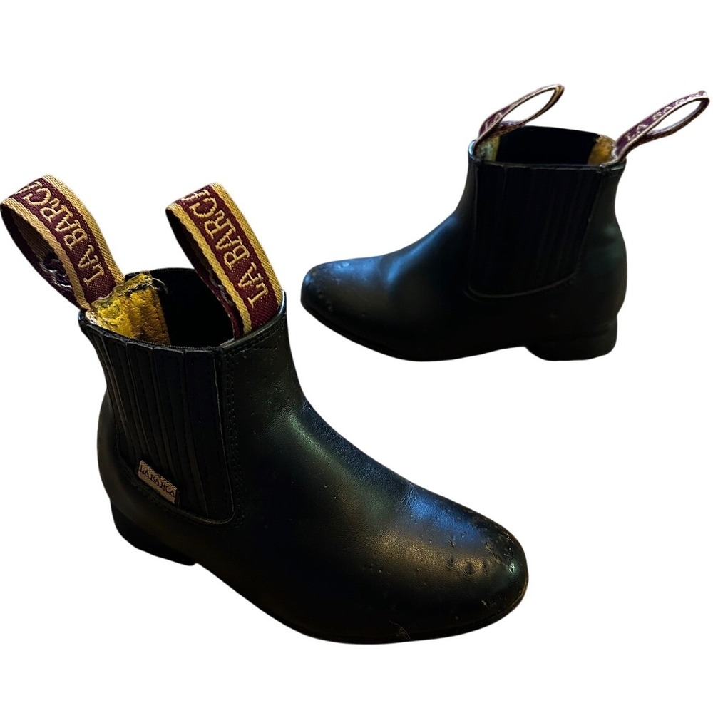 La Barca Kids Black Chelsea Boots Equestrian Pull On Ankle Boots Toddler 8